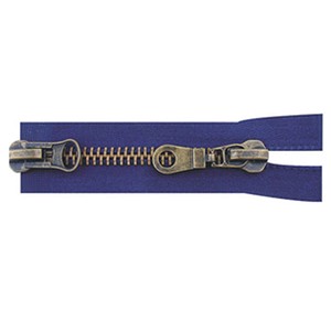 High Quality Double Two Way Auto Lock Bronze Zipper for Jeans Shoes Garments Bags Home Textiles Made of Durable Nylon Plastic