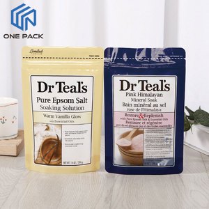 Custom Self-sealing Smell Proof Spa Bath Soak Foil Pouches Body Scrub Bath Salt Package Bag Stand up Mylar Bath Bomb Packaging