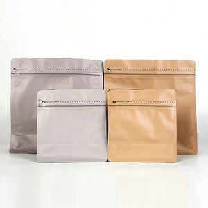 250g 500g 1000g Custom Printed Matte Packaging Flat Bottom Pull Tab Ziplock Coffee Bean Bags Stand up Pouch with Zipper Valve