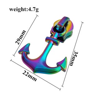 Creative Design Rainbow Metal Zipper Pulls Clothing Zipper Sliders Bag Without Lock Zipper Puller