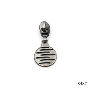 Hoodie Metal Logo Zip Puller Custom Design Brush Gunmetal Round Zipper Pull Tab with Slider