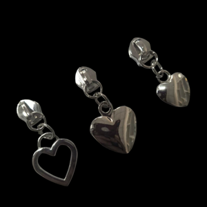 Factory Supply Metal 4722# Nylon Zipper Slider Heart Shape Zipper Puller Pulls for Bag