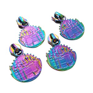 Free Double-sided Design Pullers Handbag Zipper Pulls Custom Rainbow Metal Zipper Sliders