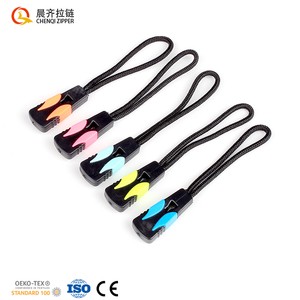 Fashion Colorful wings Rope Zipper Puller Handle Custom logo Injection Rubber Zips Pull Rope