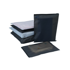 Wholesale Lightweight Zip Lock Pouches Custom Logo Print Slider Packaging Bags Black Boutique Zipper Bag for Garment Reusable
