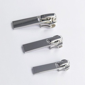 High Quality White Gold Zinc Alloy Metal Slider Long Plate Zipper Puller for Clothing Bags Luggage Sewing Repair Wholesale