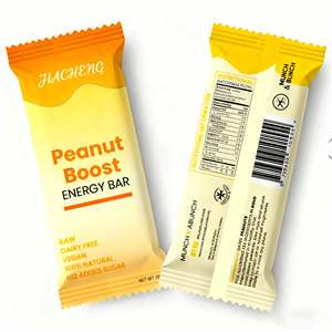 Custom Printed Back Side Seal Pillow Packaging Foil Granola Nut Chocolate Protein Energy bar Wrapper Packaging Bags