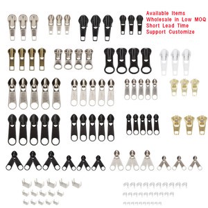 Wholesale Stock Zipper Sliders Garment Textile Support Custom Logo #3 #5 #8 #10 Sliders Accessories High Quality