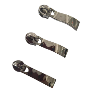 Custom Metal Zipper Pulls for Handbags Nickel Color Raw/Nickel Plated Nylon Bag with Zinc Alloy No Lock Slider