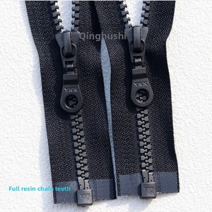 For YKK #5 Pipa Head Resin Open-Tail Plastic Open-End Zipper with Eco-Friendly Metal Alloy Placket for Down Jackets