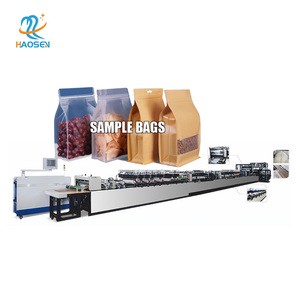Hot Cutting 8 Side Sealing Opp Ldpe Slider Zip Lock Bag Making Machine Snack Food Packaging Flat Bottom Pouch Bag Making Machine