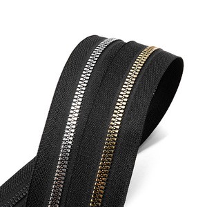 Wholesale Electroplating Gold Resin Zipper Tape Imitation Metal Zipper Plastic Zipper Roll