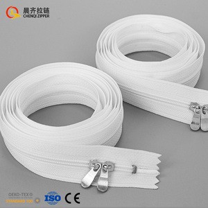 Factory Spot Wholesale 3# Two-way Slider Polyester Thickened Cloth Closed-end White Nylon Zipper for Quilt Cover