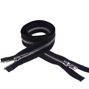 High Quality Custom Chain DAWEI Brand High Quality Stainless Steel 5# Silveer Teeth Metal Zipper for Clothes and Bag