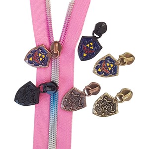 High Grade Bag Hardware Metal Made Zipper Puller Custom Engraved Logo Enamel Metal Zipper Pull