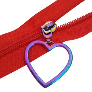 Heart-shaped Design Metal Pulls Customized Bag #5 Nylon Zipper Puller Sliders