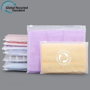 Wholesale Custom Logo Recyclable Zipper Packaging Zip Lock Bag Reusable Ziplock Apparel Packaging for Summer Clothes Shoes