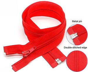 The 5# Red Customizable Nylon Zipper Suitable for Down Jackets, Bags and School Uniforms