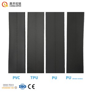 Factory Spot 3#/5# PVC/TPU/PU Waterproof Zipper Nylon Reverse Slider Waterproof Long Chain Zipper