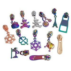 Custom Zipper Pull Creative Pattern Zipper Puller Rainbow Zipper Slider for Bags