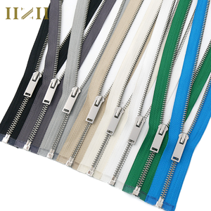 Wholesale Custom Jacket Zippers Various Types of Metal Zipper for Clothes Open End Silver Teeth Multicoloured Metal Zipper