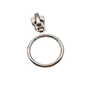 Wholesale 5# Simple Durable Metal Circle Zipper Pull Tab Round White Alloy Pull Tab Slider Manufacturer
