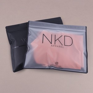 Hot Selling Custom Logo Printing Frosted Plastic Packaging Garment Socks Underwear Swimwear Recyclable Slider Zipper Bags