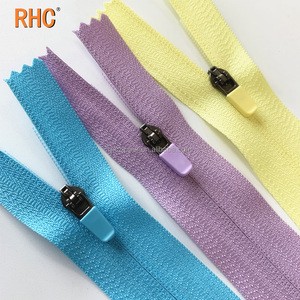 RHC Fashion Reversible Semi-Auto Lock Nylon Zipper #3/#5 Braided Polyester Long Chain Zips with Rubber Puller for Garments