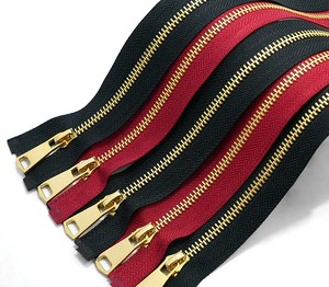 Zippered Bag Black & Red Fabric HIgh-quality Gold Zipper Puller Custom Size Blank Canvas Zipper Bag