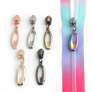 New Design #5 Nylon Ziepper Slider Decorative Zipper Pulls Colorful Bag Metal Zipper Slider for Handbag Garment