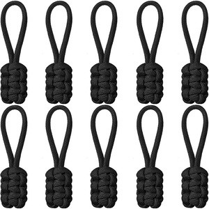 Handmade Braided Waxed Cord Zipper Pull & Tail Durable High-Strength Plastic Zipper String for Sportswear & Luggage Bags-S446#