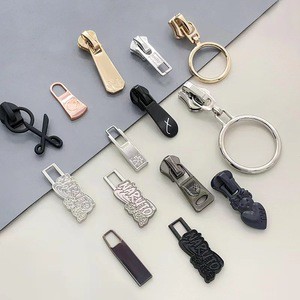 Hot Sale Custom Engraved Logo Metal Multi-Color Zipper Slider Bag Backpack Puller High Quality Zipper Sliders Durable Puller