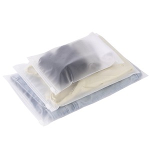 Matte PE Transparent Ziplock Storage Packaging Eco-Friendly Frosted Slider Garments Plastic Bags Frosted Zipper for Shoes Socks
