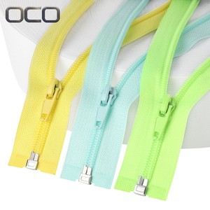 OCO Factory Wholesale Separate Zipper 5# Nylon Coil Zipper Open End Hoodie Nylon Zipper Accessories for Garment