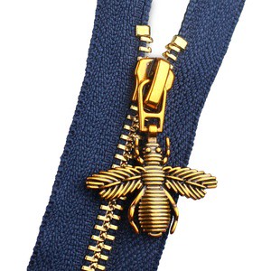 Wholesale Custom Manufacturer Long Chain Black Zip Pants Jeans Gold Zipper Sewing Roll Slider Tape Metal Zipper for Clothing Bag