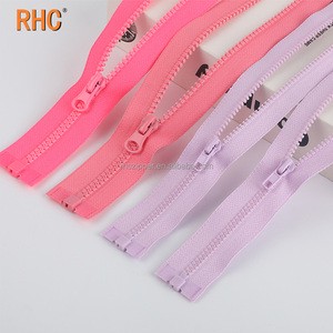 RHC Custom Colorful Open-End #3 #5 Resin Zipper for Kids Plastic for Vislon Zipper with Separating Jacket for Kids Clothing Bags