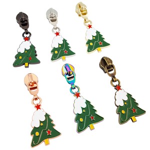 Custom Christmas Tree Elements Logo Metal Zipper Puller Slider for Garment