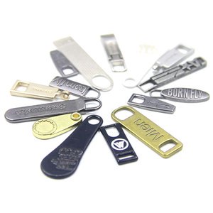 OEM Wholesale New Design Custom Logo Alloy Metal Zipper Puller Slider Bag Zipper Puller