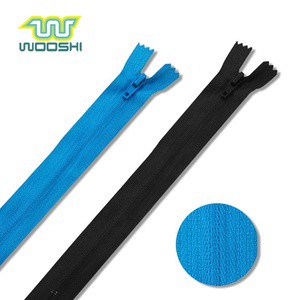 Wholesale Custom Auto Lock 5# Nylon Zipper Puller Long Chain Slider with Close End Open End Customizable Nylon Thread Zippers