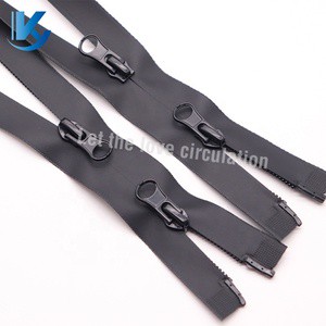 Shanghai KY Two-Way Open Waterproof Zippers TPU PU PVC Plastic for Raincoat for Use with Zipper Protectors