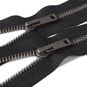 No. 5 20cm Matte Gun Color Brass Metal Y-Tooth Auto Lock Slider Closed-End Zipper Eco-Friendly for Clothing Bags Shoes Wholesale