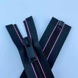 No.5 Custom Logo Garment Resin Zipper with Various Colors Plastic Bag Zipper Puller Slider by Manufacturer Open Type