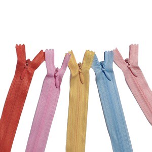 Factory Direct Sales Sbs3# Colorful Invisible Closed Coil Zipper 25-65cm Suitable for Dresses, Clothing, Pillows, Pocket Zippers