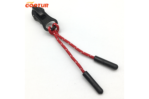 Customizable Plastic Zipper Puller with Rope Design PP Zipper Head for Bags and Apparel Accessories
