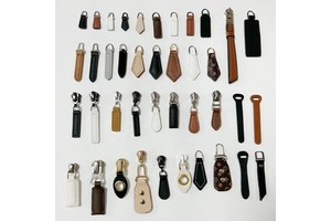 Zipper Pulls Custom logo Leather Zipper Slider PU Leather Zipper Tag Puller Head for Handbags Outdoors