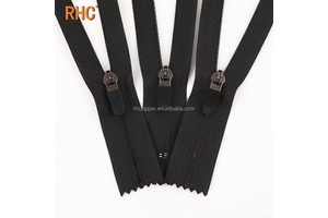 RHC Factory's Invisibility 5# Nylon Zipper Reversing Teeth Hidden Plastic Teeth Close End for Backpack Clothes Coil Bag Zipper