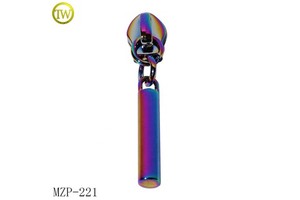 Custom logo Metal Zipper Pull Design Handbag rainbow Metal Puller Slider for Jacket