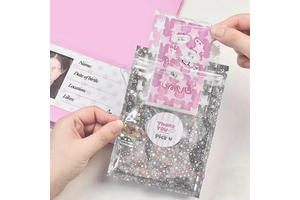 8.5x13 Cm One Side Clear Small Iridescent Hologram Holographic Packaging Ziplock Mylar Pouch Ziplock Bag Packaging