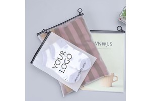 High Quality Pull Ring Zip Lock Bag Frosted PVC EVA PE Zipper Bag for Clothing Socks Custom Reusable Plastic Package Zipper Bag