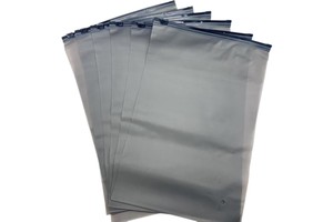 Custom Logo CPE Gray Frosted Zipper Bags, Biodegradable Waterproof Plastic Slider Zipper Closure Clothing Storage Bags